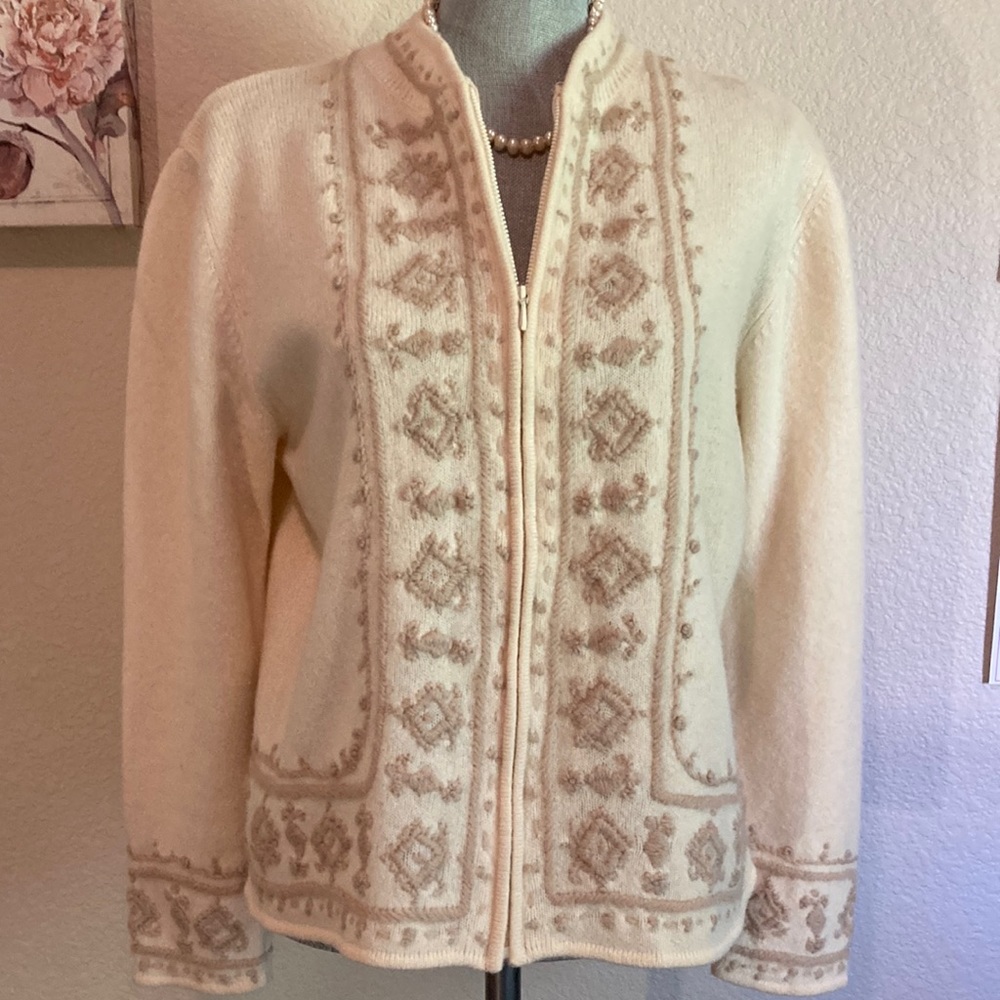 Coldwater Creek wool cardigan sweater size L